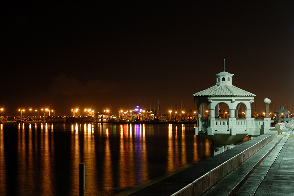 Corpus Christi lit up and power on at night. Texas Generator Depot.