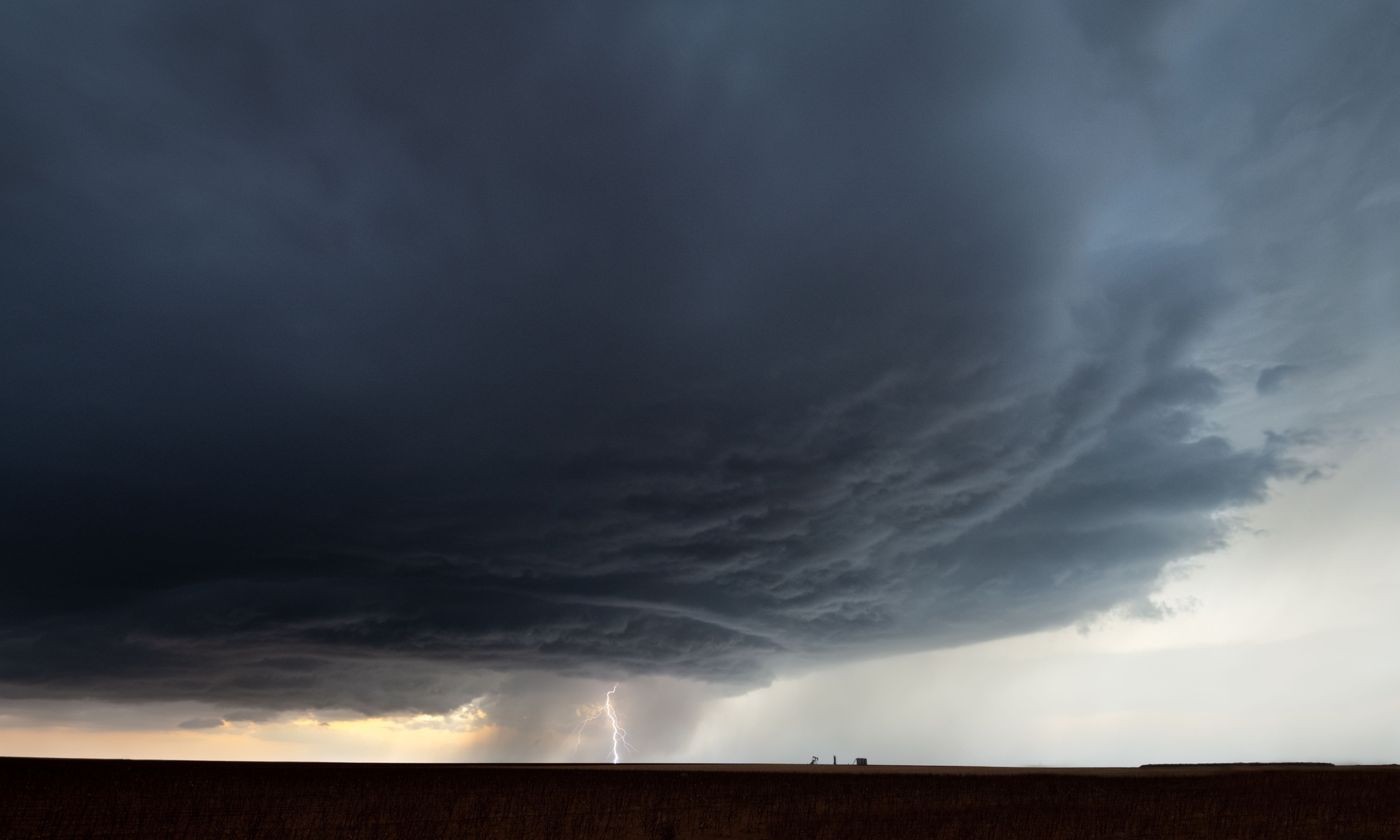 Scenic view of a night storm in the cloudy sky in Texas